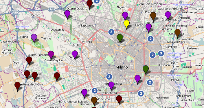 Mappa orti Milano
