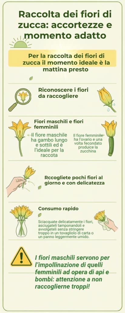 Infografica sui fiori di zucca - InOrto